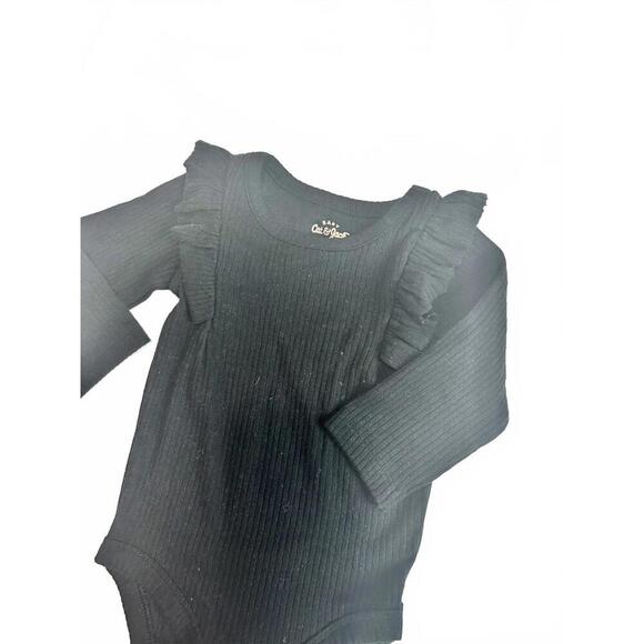 Cute Cat & Jack Black Ruffle Baby BodysuiT- Size 3M-6M - Picture 2 of 5